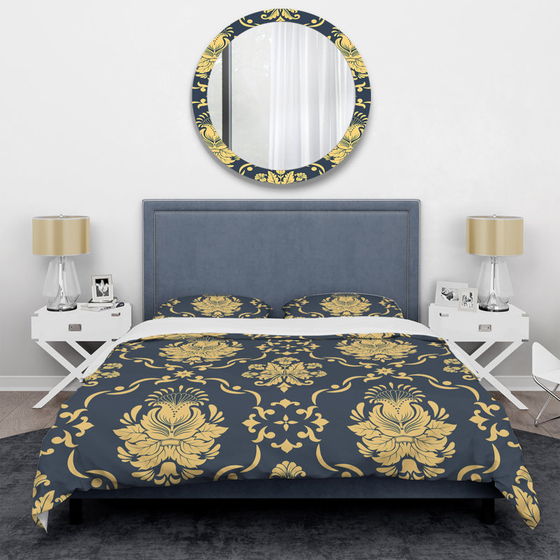 Ensemble de housse de couette en microfibre jaune / gris 3 pièces