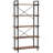 63" Tall  5-Tier Rustic Brown Industrial Metal Bookshelf Unit for Living room, Office & Kitchen