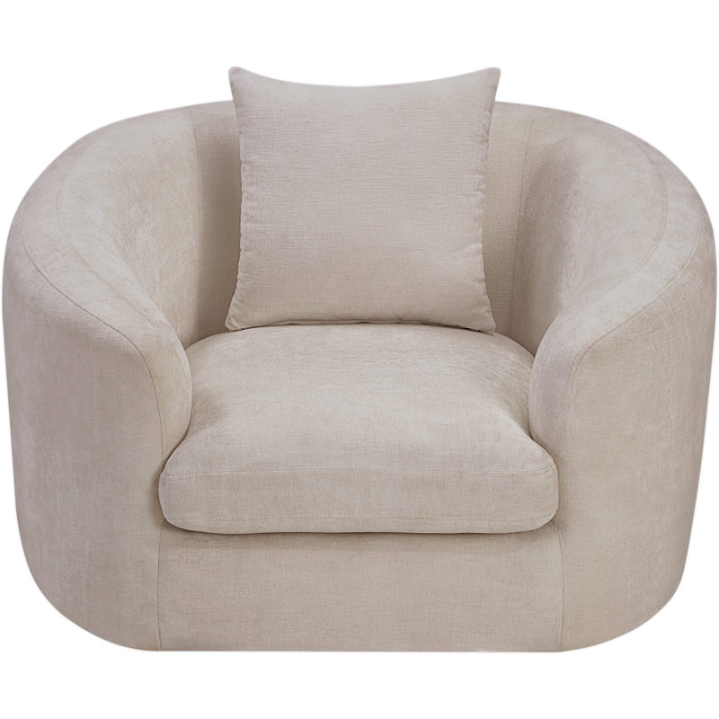 Chaise en tissu Penelope Chenille, Tissu chenille beige