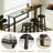 Modern Minimalist 3-Person Bar Table And Stool Set – Rectangle Bar Counter With Iron Legs And Wooden Seats
