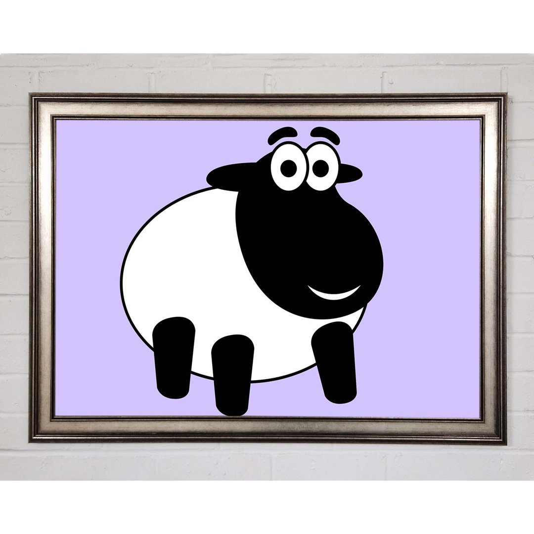 Gerahmter Kunstdruck Happy Cartoon Sheep