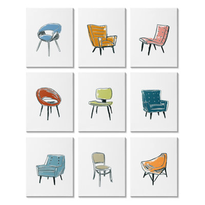 " Stylish Modern Chairs Varied Furniture Interior Design " by June Erica Vess 9 - Pieces