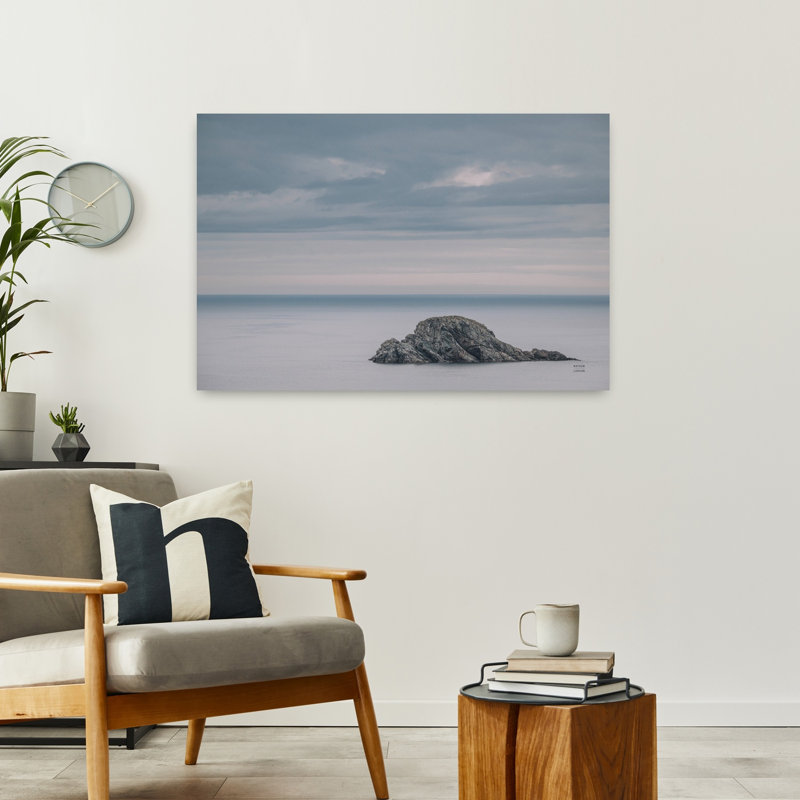 Art contemporain, paysage côtier abstrait, H 24 po x l 36 po