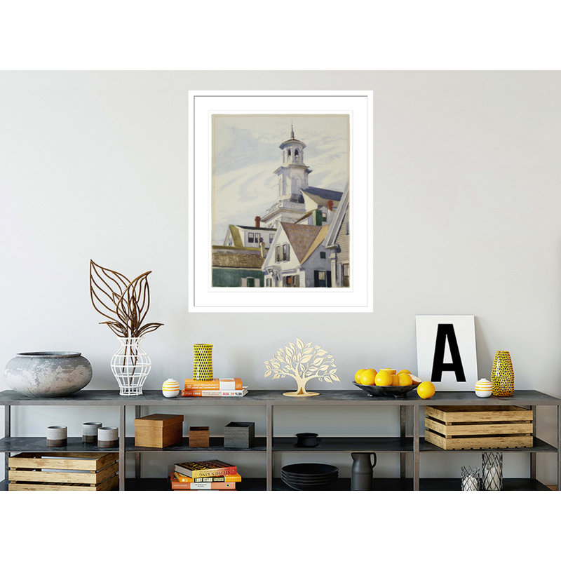 Methodist Church Tower par Edward Hopper, impression giclée sur cadre, H 40,35 po x l 33,5 po
