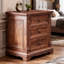Table de chevet 24 po avec station de charge avec rangement à 3 tiroirs, table d'appoint en bois, table de bout 24 po-933528980