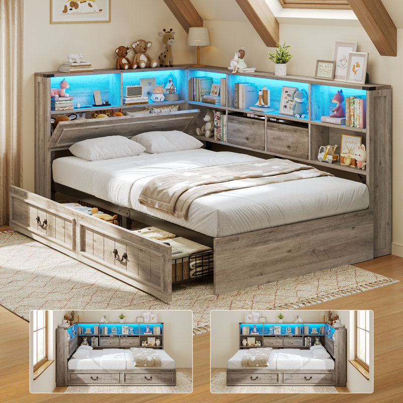 Structure de lit de jour Farmhouse, Gris, Twin