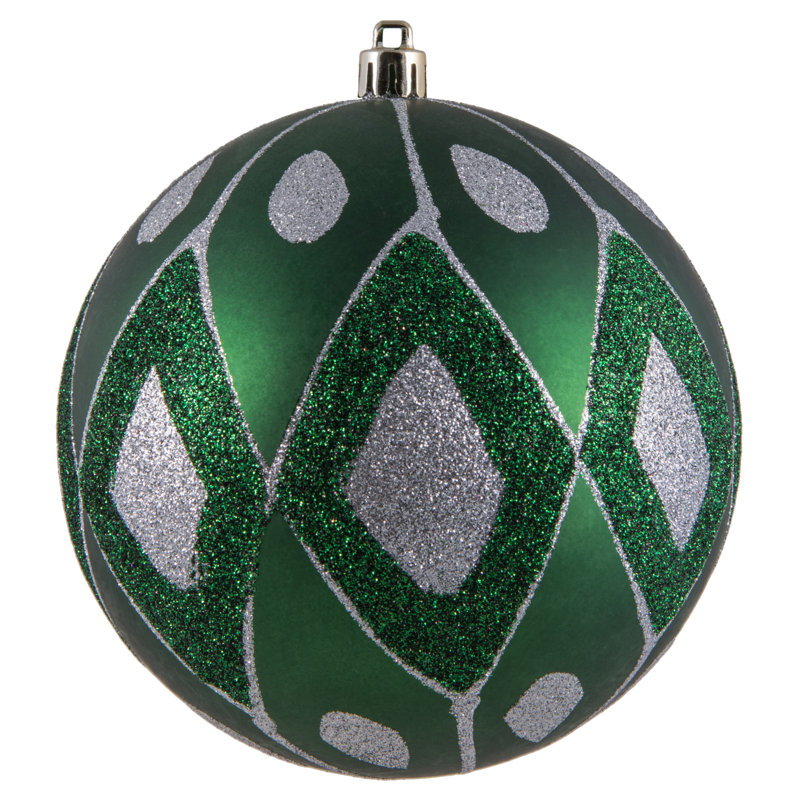 Ornement boule de diamant pailleté mat, H 4,75 po x l 4,75 po x P 4,75 po, Émeraude