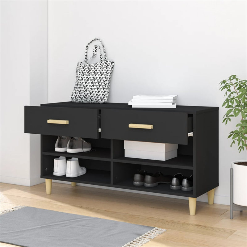 Yesenia 8 Pair Shoe Storage Cabinet, Black