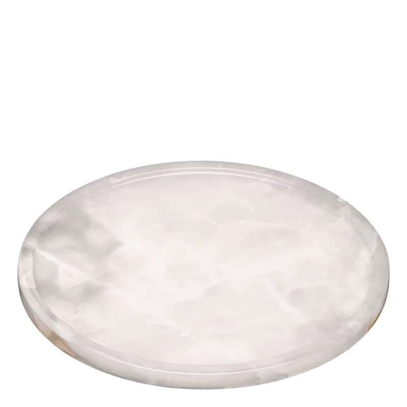 Met x Eichholtz Round Marble Decorative Tray, 0.59" H x 11.81" W x 11.81" D