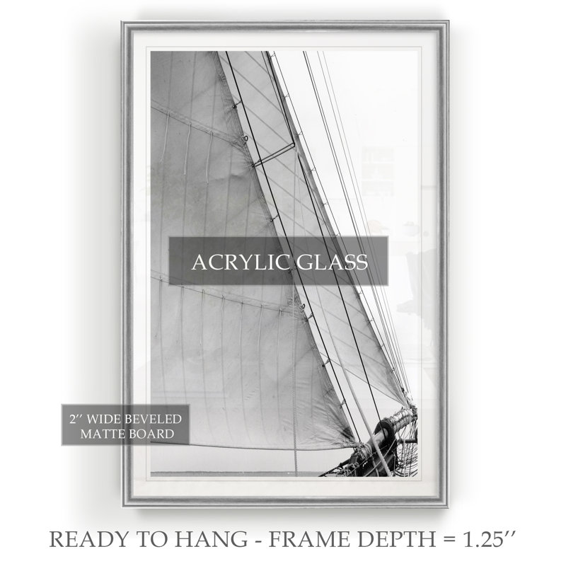 Under Sail I - Imprimé, H 26,5 po x l 36,5 po x P 1,5 po, Argent