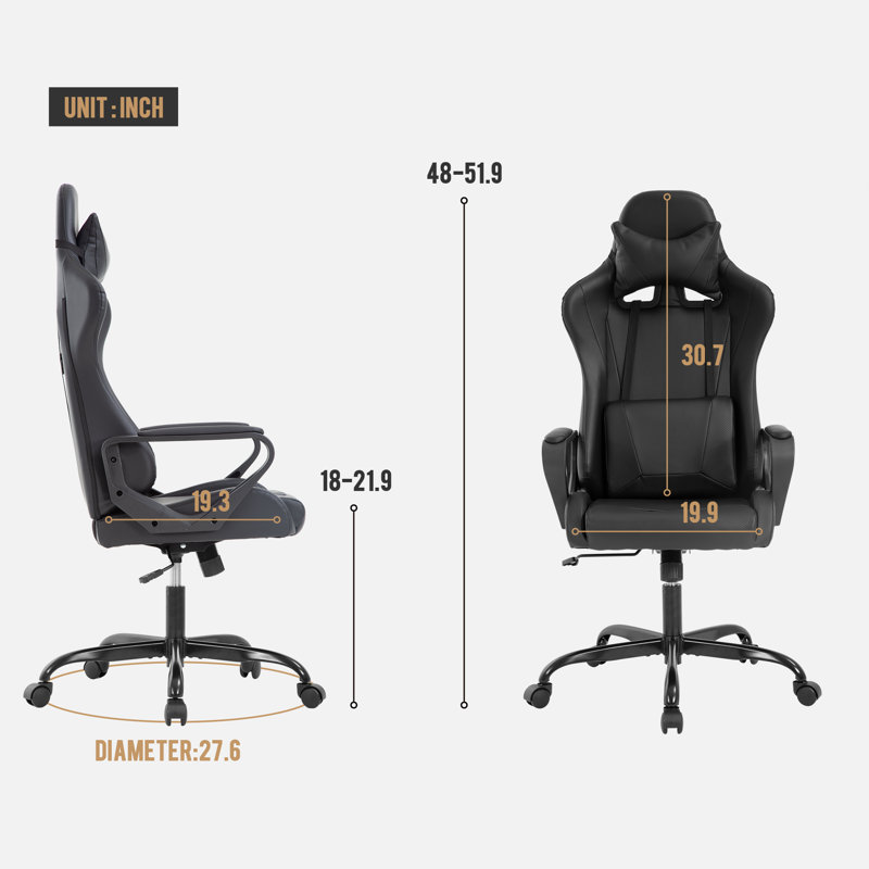 Fauteuil de jeu Gaming Chair, Noir