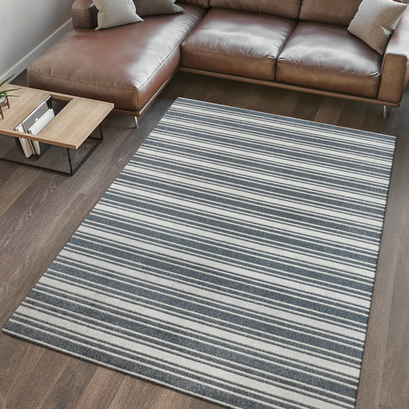 Tapis crème / gris foncé Raygoza, Rectangle 2 pi 11 po x 4 pi 11 po