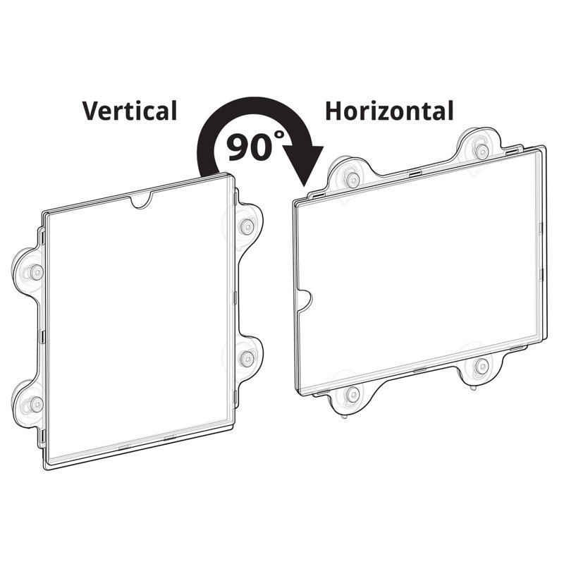 Clear Acrylic Window/Door Sign Holder Frame with Suction Cups, 8.5''W x 11''H
