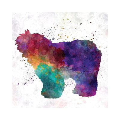 Old English Sheepdog Bobtail In Watercolour by Paul Rommer - Wrapped Canvas Painting