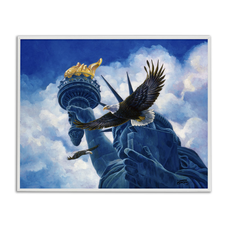 Statue de l'esprit de la liberté, estampe numérique, design by Joseph Burgess, H 24 po x l 30 po