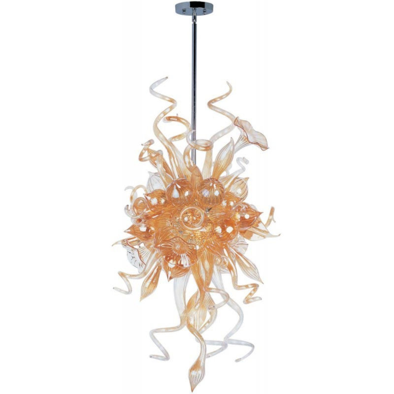 Lustre 18 lumières Murana, H 18 po x l 31 po x P 31 po, Gris, Chrome poli