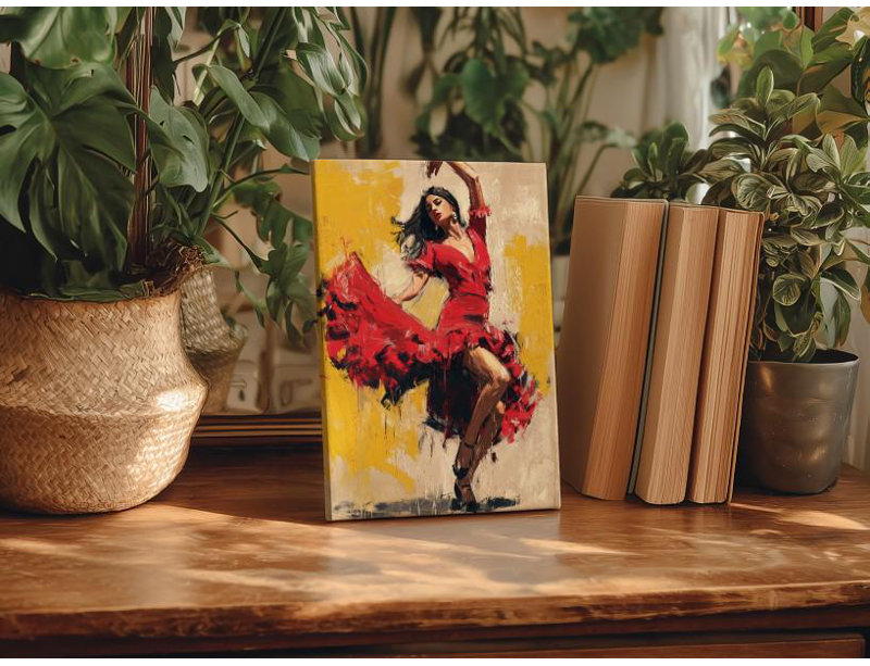 «Flamenco Dancer», impression sur toile: Danse espagnole passionnée, H 24 po x l 16 po