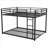 Low Profile Full Over Full Bunk Bed Solid Metal Construction Matte Black with Built-in Access Ladder for Small Bedroom Spaces
