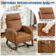 Chaise berçante rembourrée, chaise berçante avec dossier haut et poche latérale, fauteuil berçant avec pieds en bois d'hévéa, pour le salon, la chambre à coucher et la chambre de bébé-124305183-124305169