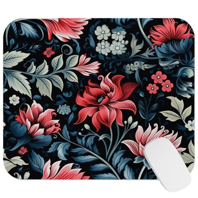 Botanical William Morris Style Plants III Gaming Cute Office Laptop Desk Pad Gift Mat Square Rectangle Non-Slip Mousepad