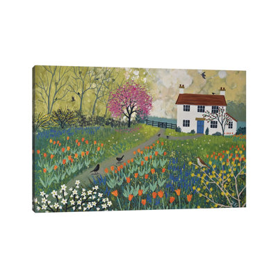 Spring At Tulip Cottage by Jo Grundy - Painting on Canvas