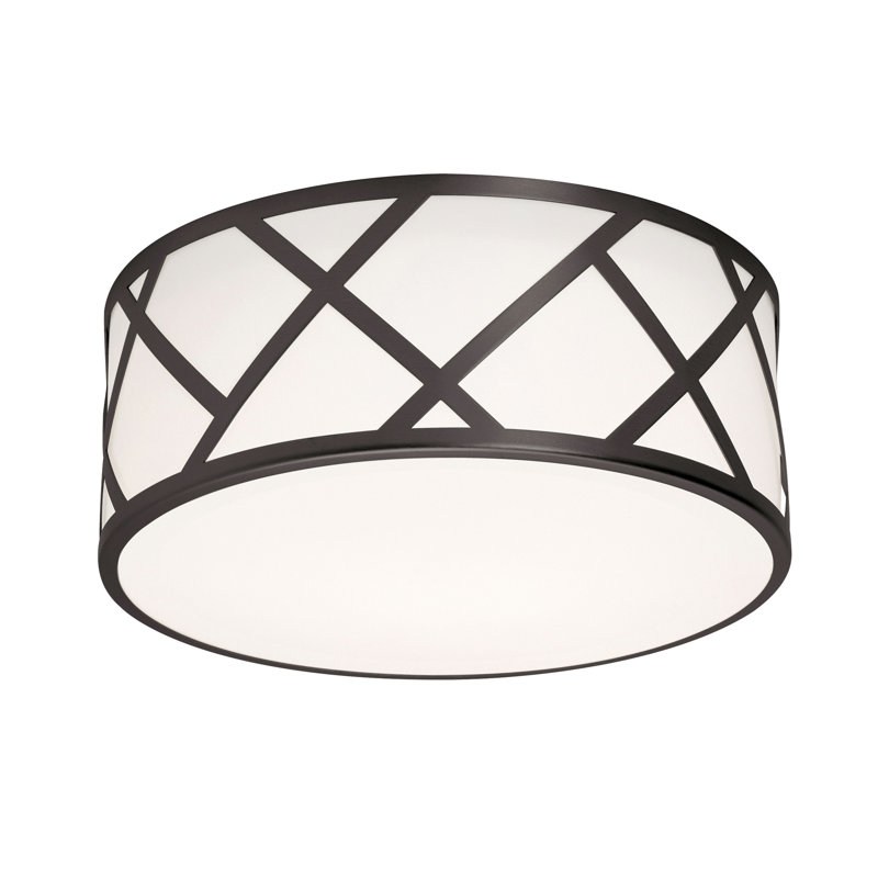 Plafonnier encastré cylindrique à 2 lumières 12,63 po, Noir