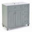 Meuble-lavabo autoportant 36 po avec comptoir en bois massif et bois d'ingénierie 36 po-118401349