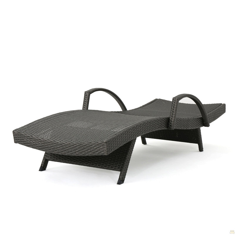 Chaise longue en osier avec accoudoirs Salem Pe