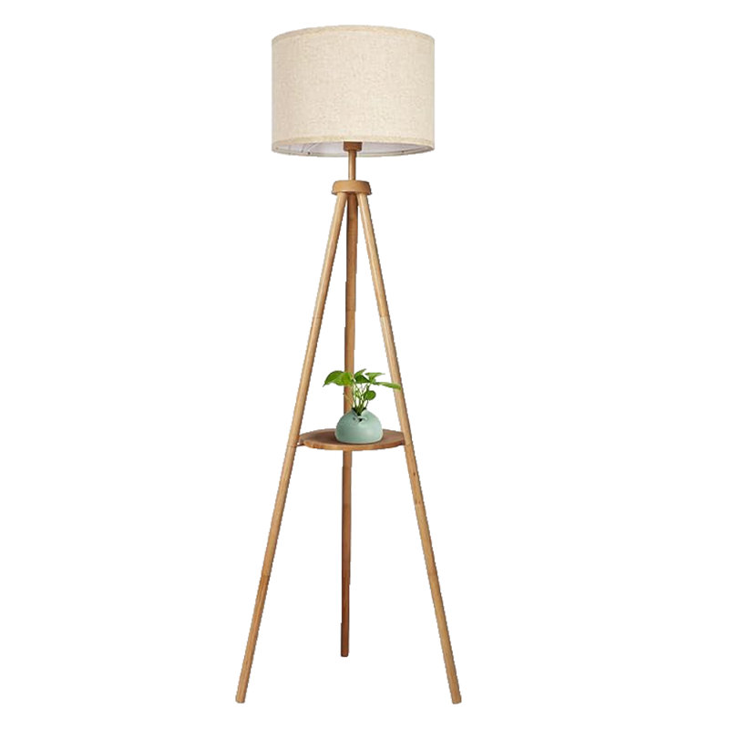Wood Tripod Floor Lamp