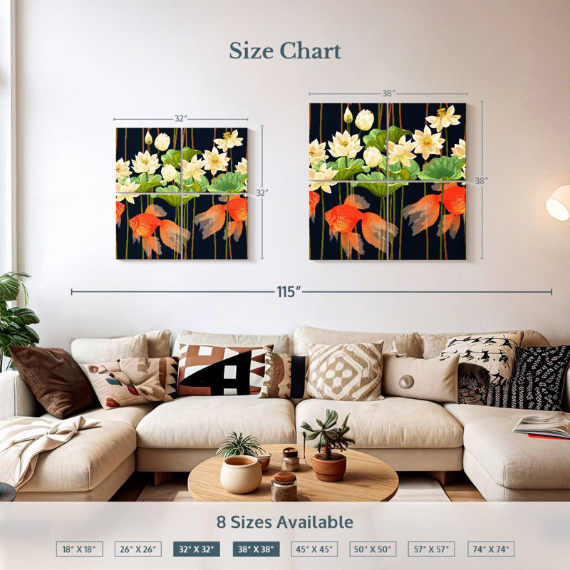 Brampt Goldfish And Lotus Flowers