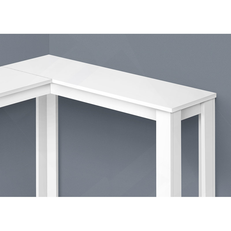 Table d'appoint, console, vestibule, étroit, d'angle, stratifié blanc, contemporain, moderne