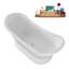 Baignoire de trempage autoportante en acrylique 70 po, plateau en bambou, drain-103682572