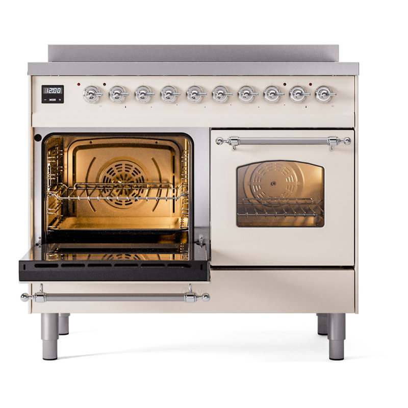 ILVE Nostalgie II 40 in Induction Range, Antique White/Chrome