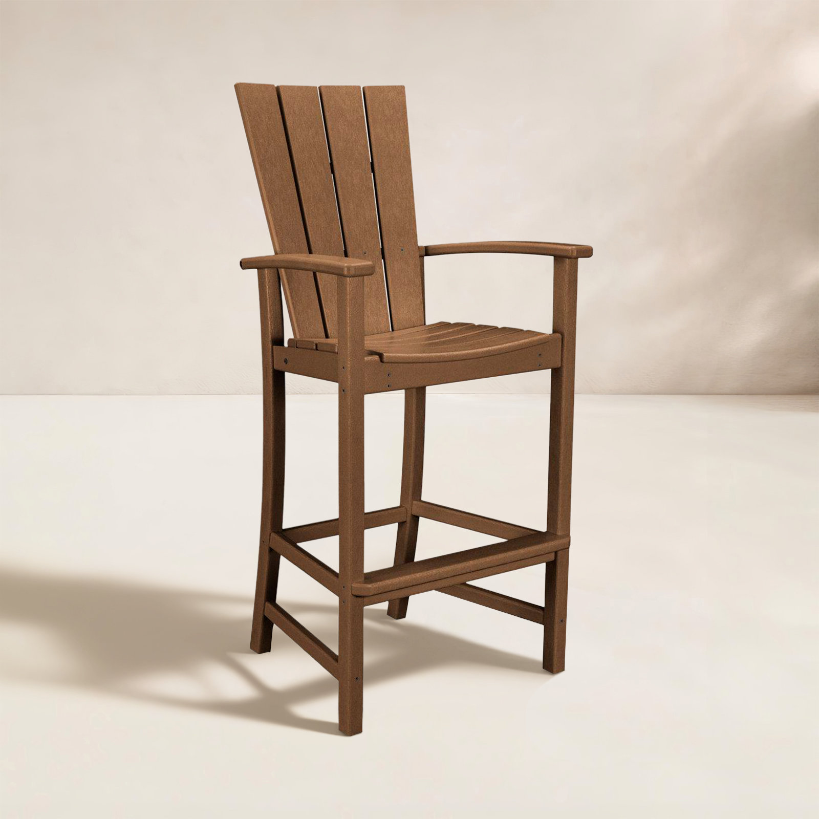 POLYWOOD® Quattro Patio Bar Stool, Teak