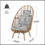 Chaise longue pivotante à haut dossier en osier Ellis
