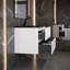 Ensemble de meuble-lavabo mural simple 36 po avec comptoir en quartz noir Damron