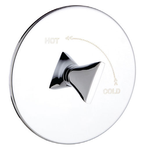 Douche ronde à pression équilibrée avec valve, Nickel brossé
