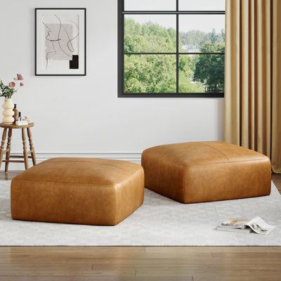 Repose-pieds en cuir italien Hustle Square