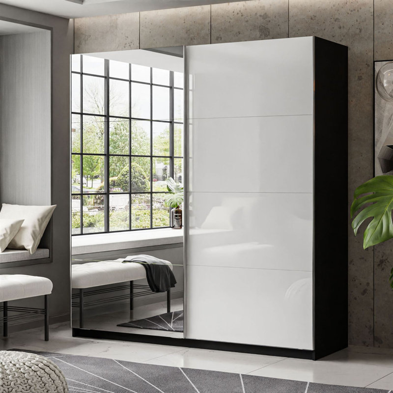 Laleh 2 Door Sliding Wardrobe, 215cm H x 194cm W x 62cm D