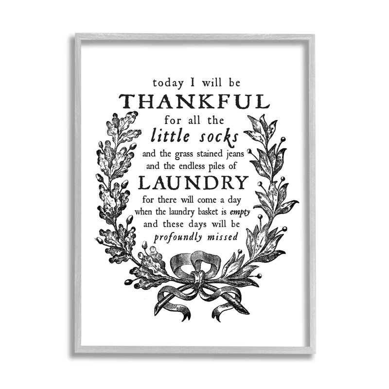Thankful For Little Socks Family Laundry Sentiments par - Impression, H 20 po x l 16 po x P 2 po, Estampe numérique Farmhouse