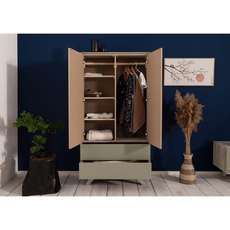 Tromso 2 Door Solid Wood Wardrobe