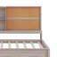Lit de jour simple avec tablettes de rangement, planche de liège, ports USB et tiroirs-1688075143