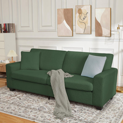Canapé moderne 3 places de 211 cm, canapé profond avec larges accoudoirs, causeuse surdimensionnée avec housse amovible et lavable, canapé moelleux effet nuage pour salon, chambre et appartement
