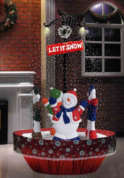 Décoration de lampadaire de Noël 5,5 pi avec lumières «Let It Snow» musicales et lumineuses