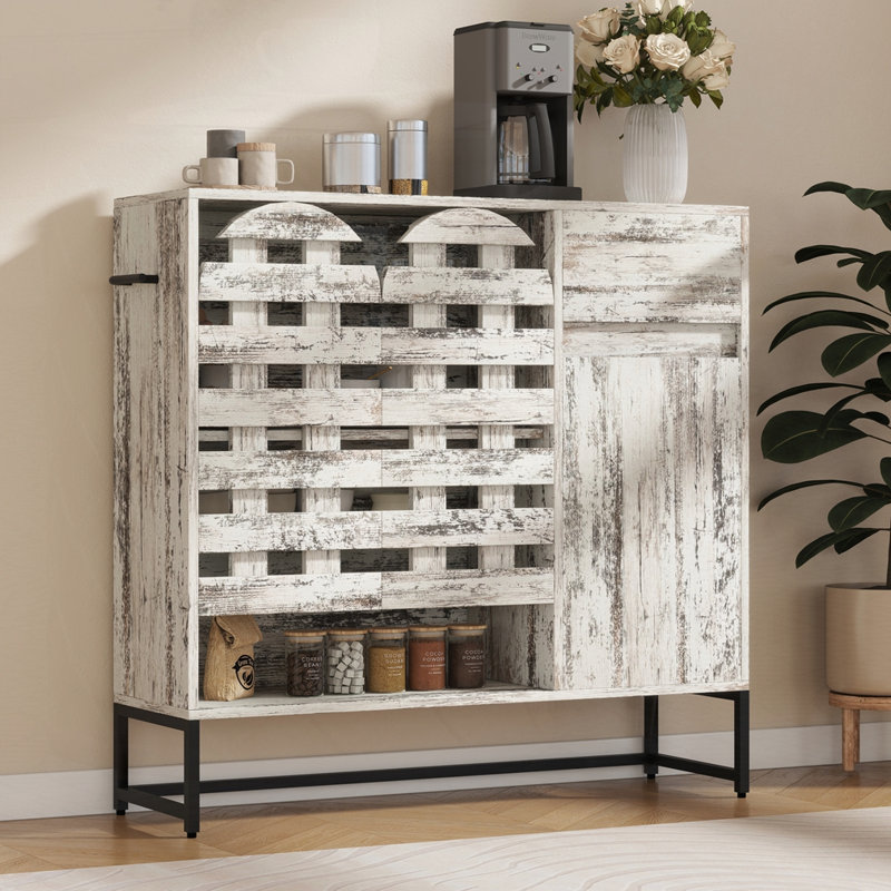 Buffet Cabinet With Storage, Vintage White