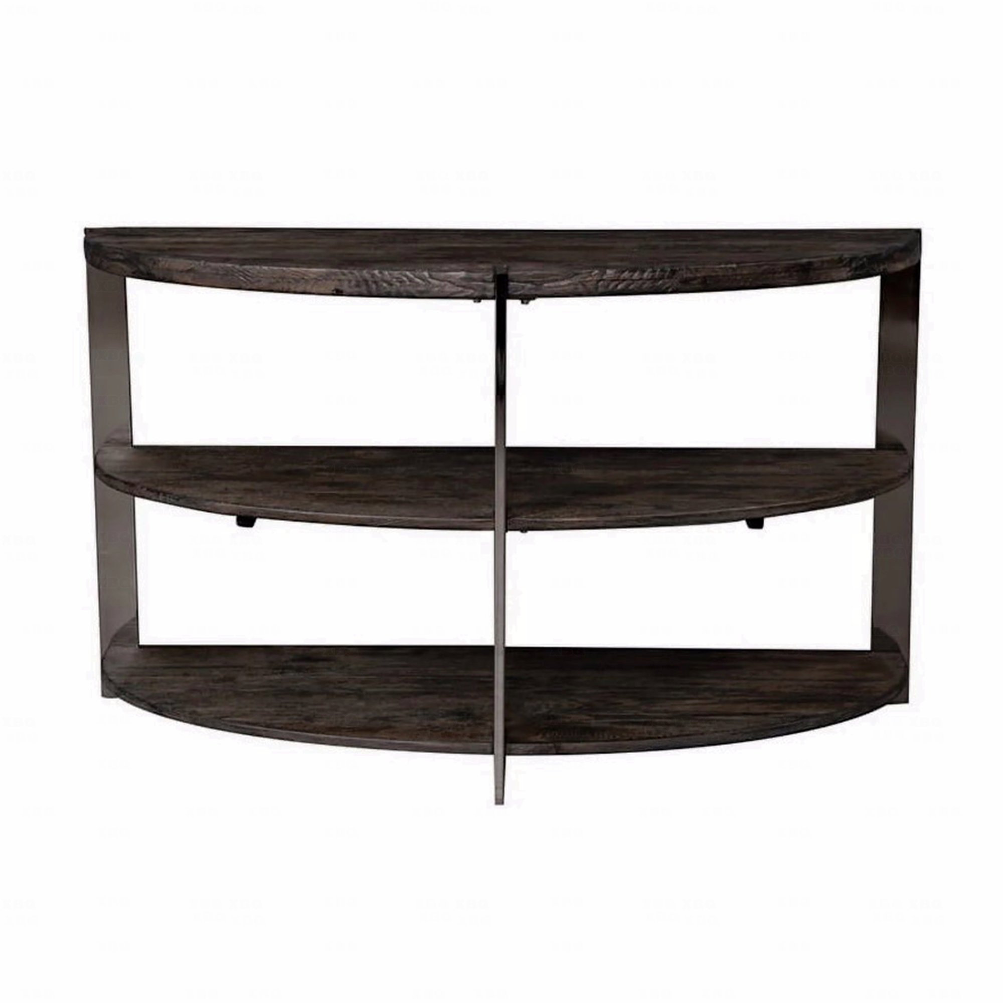 Latitude Run® Console Table Half Moon Shape With 2 Open Shelves | Wayfair