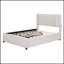 Élégant lit plateforme tapissier avec 2 tiroirs et 1 lit gigogne, combinant style, rangement et couchage pour les chambres à coucher modernes.-1023144263-1023144261