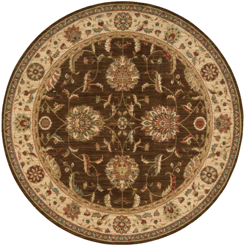 Crownover Wool Oriental Indoor Rug, Round 5'10"