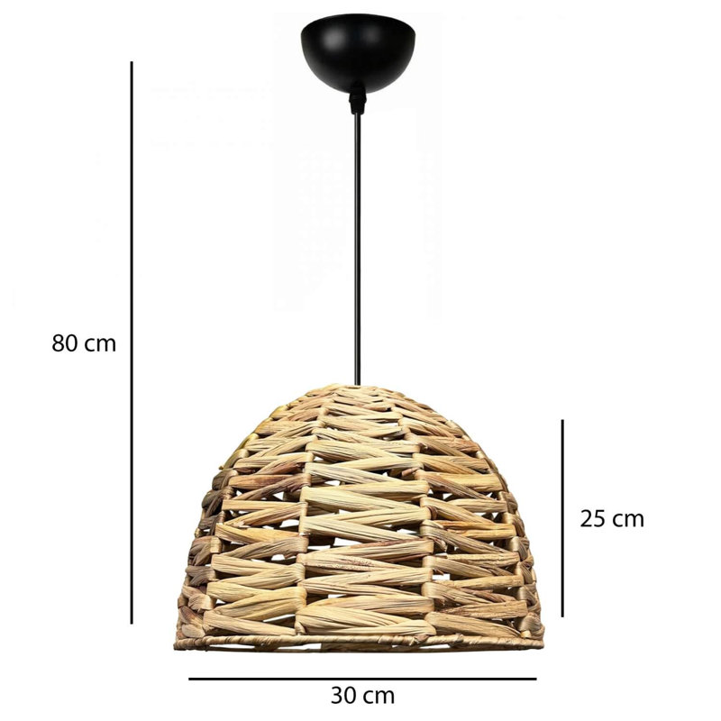 Lustre réglable élégant, structure en métal, finition naturelle, plaque de base de 11,8 po x 2,8 po | Hauteur réglable de 11,8 à 31,5 pouces | Douille E27 (40 W maximum, ampoule non incluse) | Parfait pour le salon et la salle à manger
