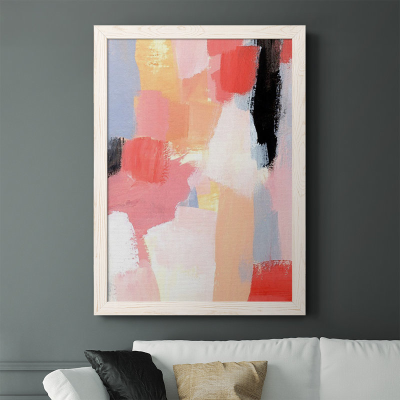 Durwyn Aérien Écarlate I, reproduction d'art sur toile, Toile avec cadre blanc, H 37,5 po x l 27,5 po, Pas de tapis